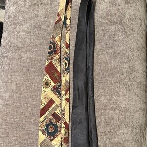 Floral Patchwork Tie and gray tie bundle. Never worn.